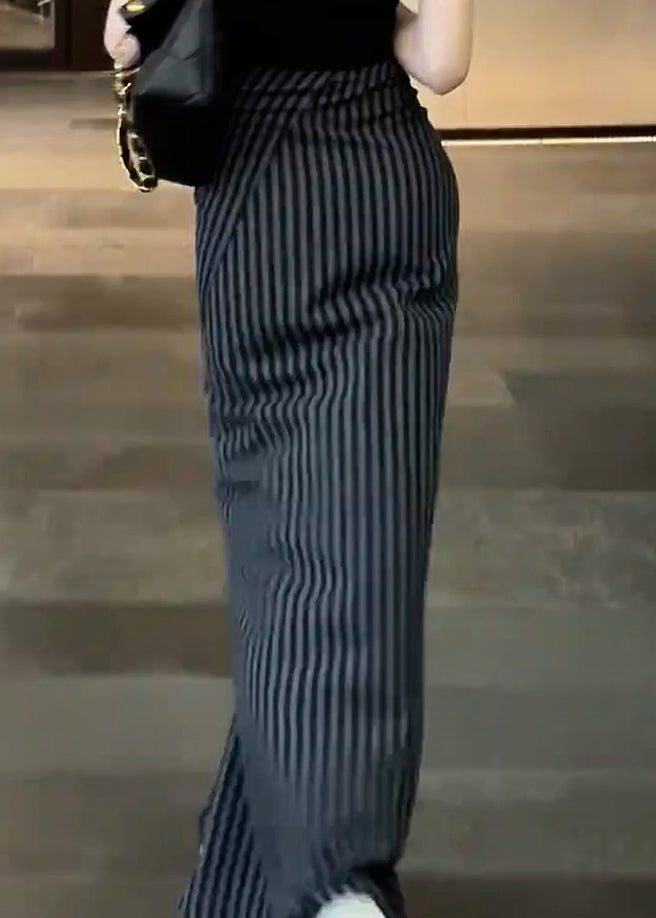 Classy Lace Skirts Up High Chiffon Fall Striped Black Waist