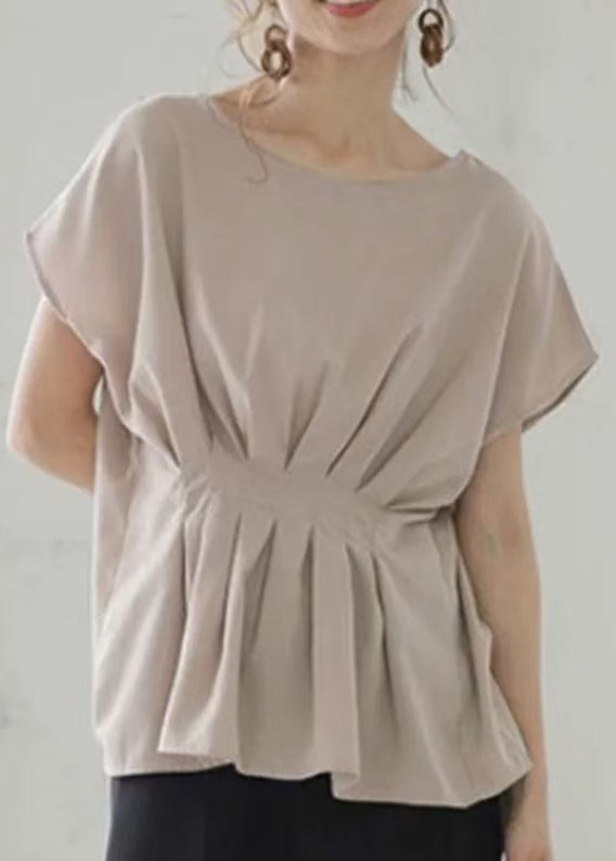 Tops Nude Tank Women Oversized Wrinkled Cotton Summer