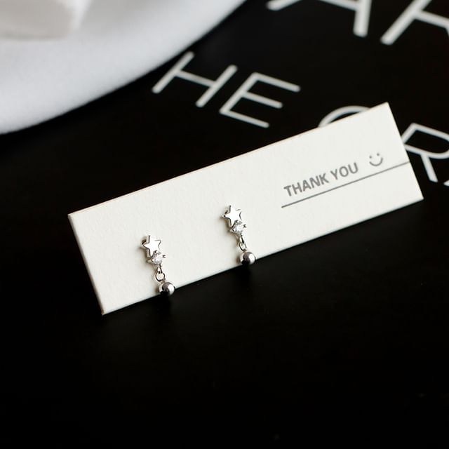 / Star Silver Ear Cuff Earring S925 Huggie Sterling