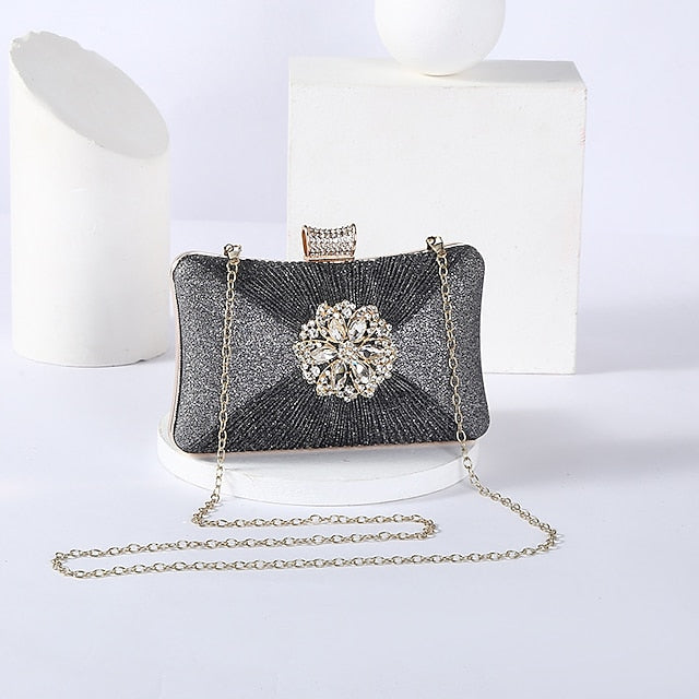 Gold Rhinestone Bag Chain Women's Clutch Strap Elegant with