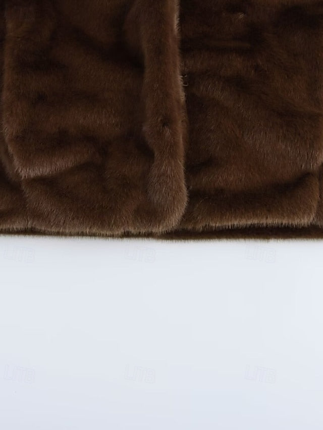 Fur Women's Comfortable Warm Teddy Coat Buttons Faux