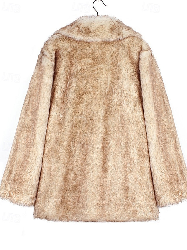 Warm Women's Fur Furs Faux Comfortable Coat