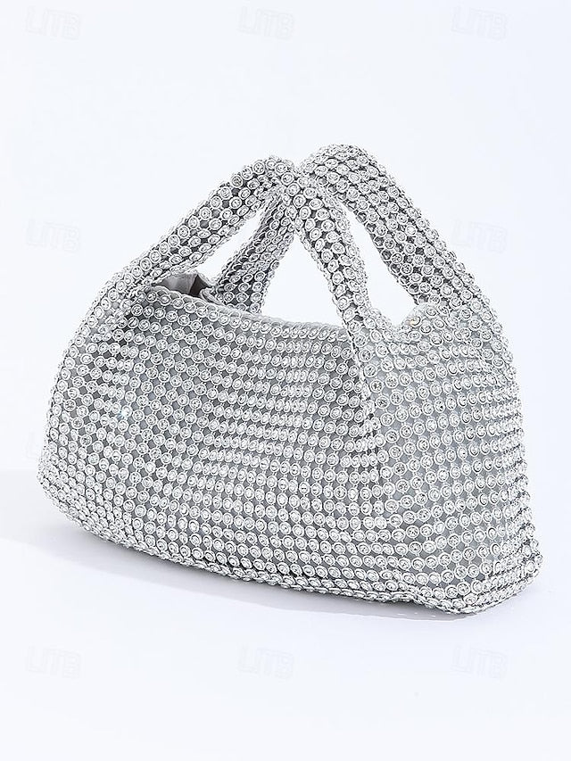 – Handbag Evening Women's Silver Rhinestone Sparkling