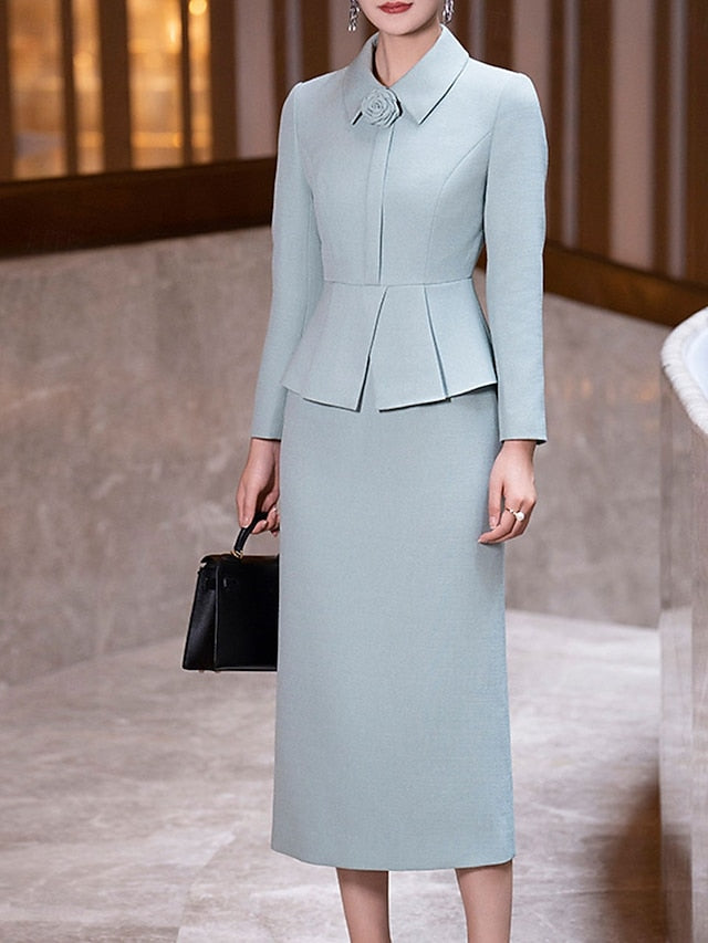 Dress the Sheath Vintage of Mother / Elegant Bride Shirt Column