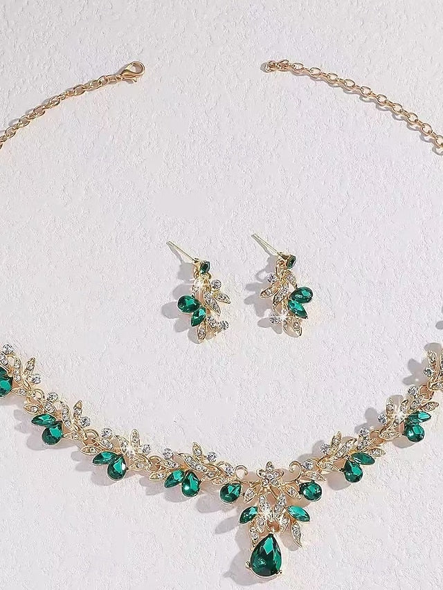 Women's Teardrop Set Pendant Jewelry with - Rhinestone Gold