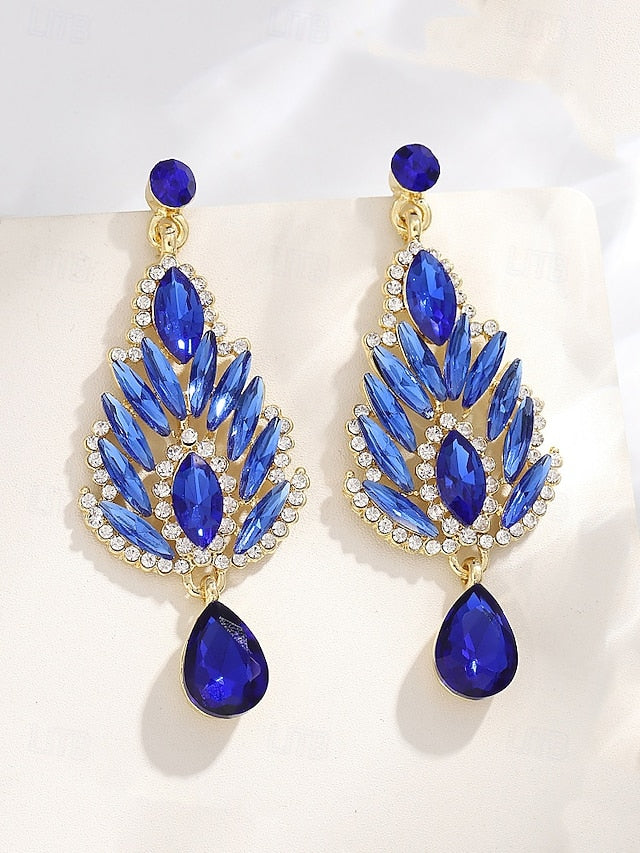 Drop Emerald Green Women's Crystal – Earrings