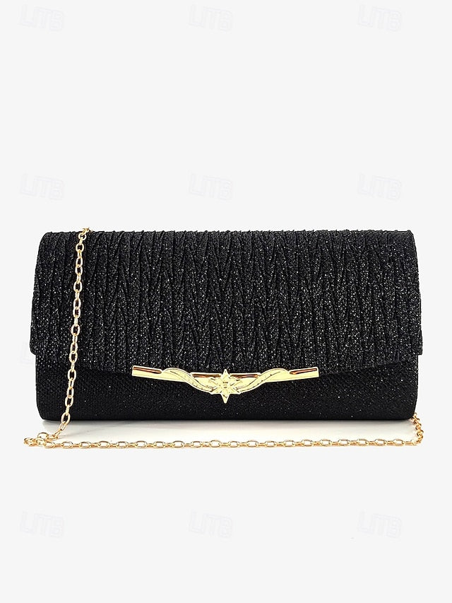 Evening Handbag Party - Women's Gold Glitter Clutch Elegant