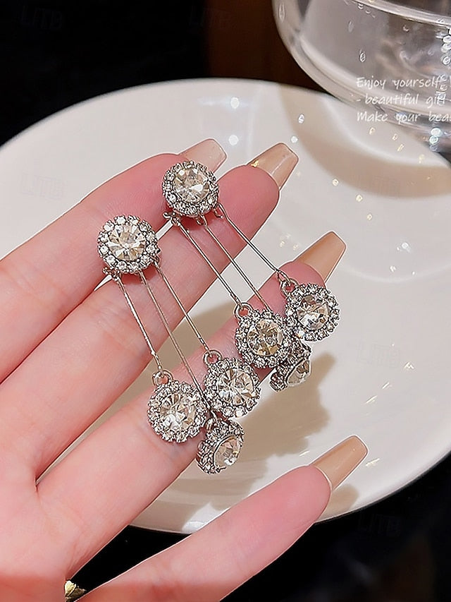 Earrings – Dangle Women Elegant Sparkling Crystal for