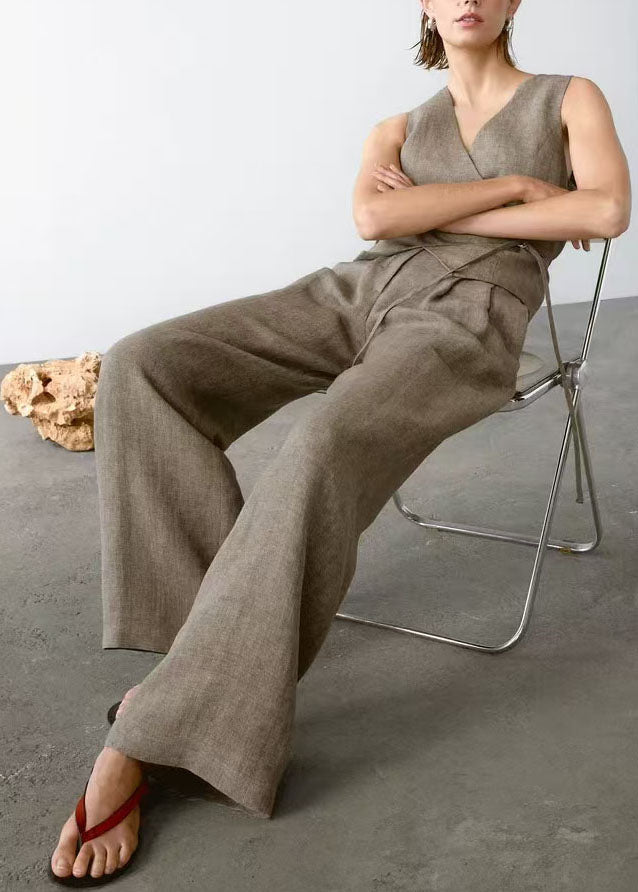 Neck Tops 2025 V Two Pants Summer Pieces Set And New