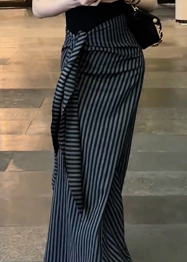 Classy Lace Skirts Up High Chiffon Fall Striped Black Waist