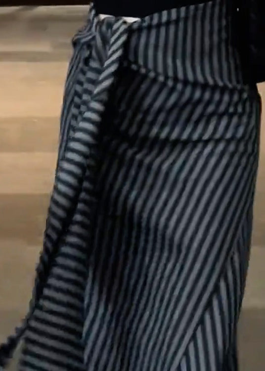 Classy Lace Skirts Up High Chiffon Fall Striped Black Waist