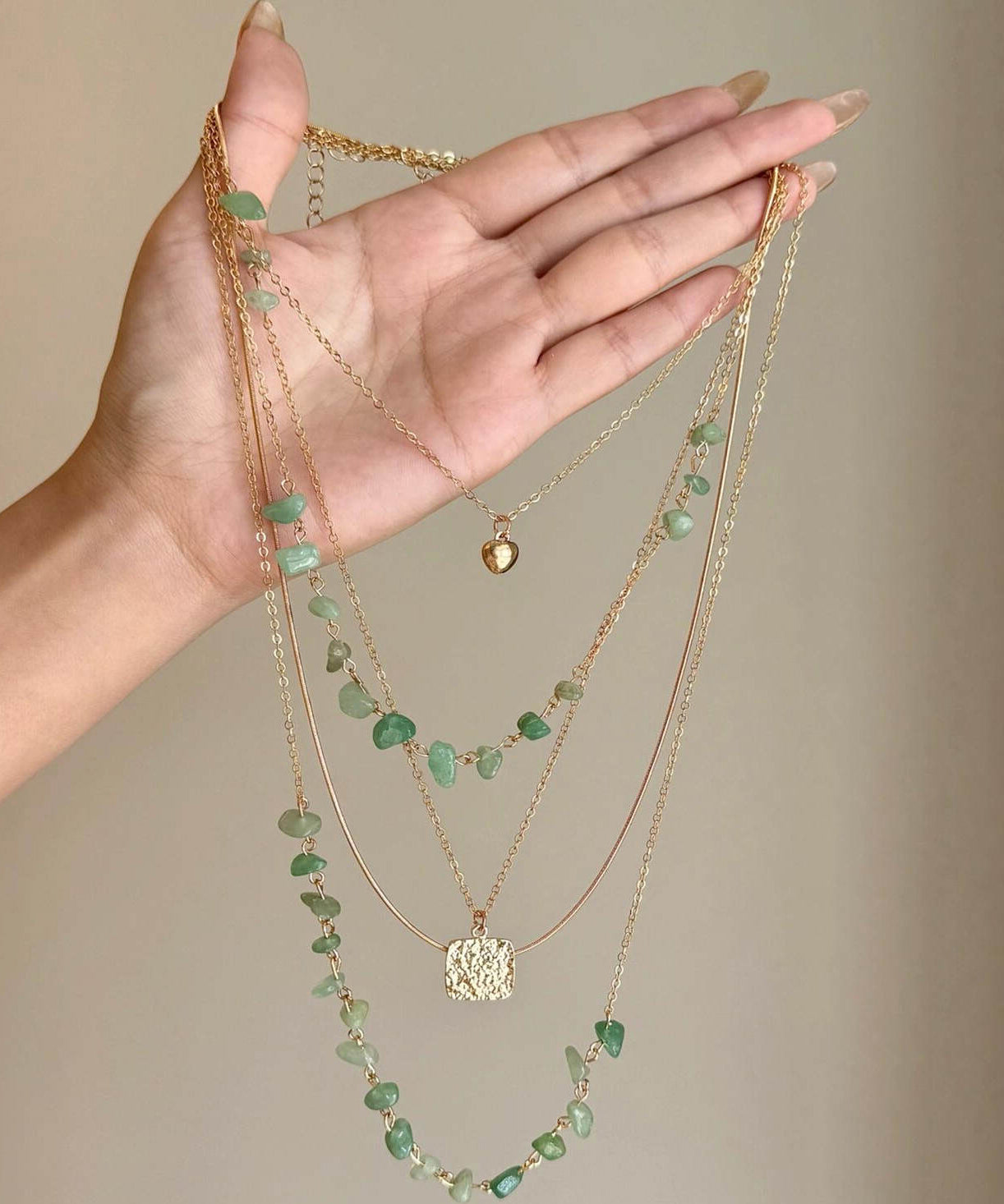 Necklace Fine Bead Gravel Gold Copper Alloy Gratuated