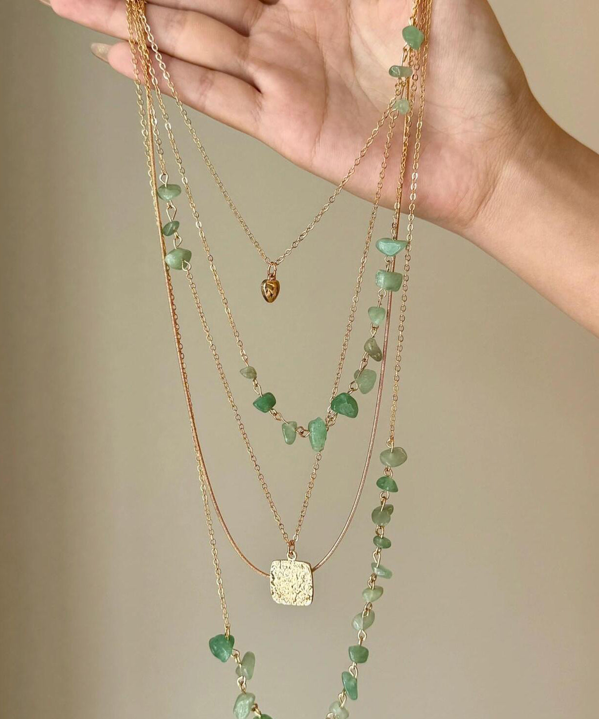 Necklace Fine Bead Gravel Gold Copper Alloy Gratuated