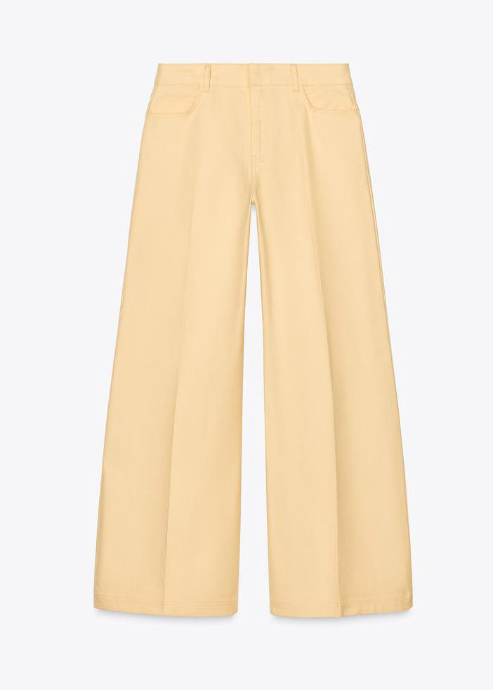 Two Tops Cotton Collar Pants Peter Pan Yellow Pieces French And