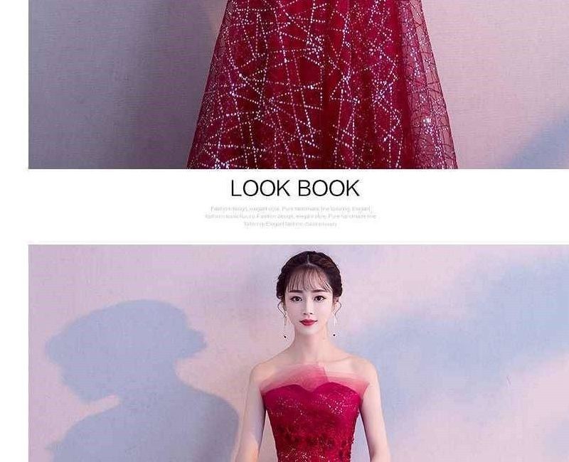 Strapless Glitter Mesh Maxi Evening Gown