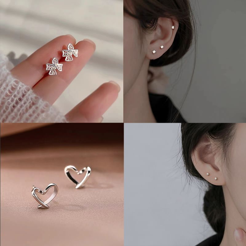 (Various Designs) Stud Silver Earring Sterling