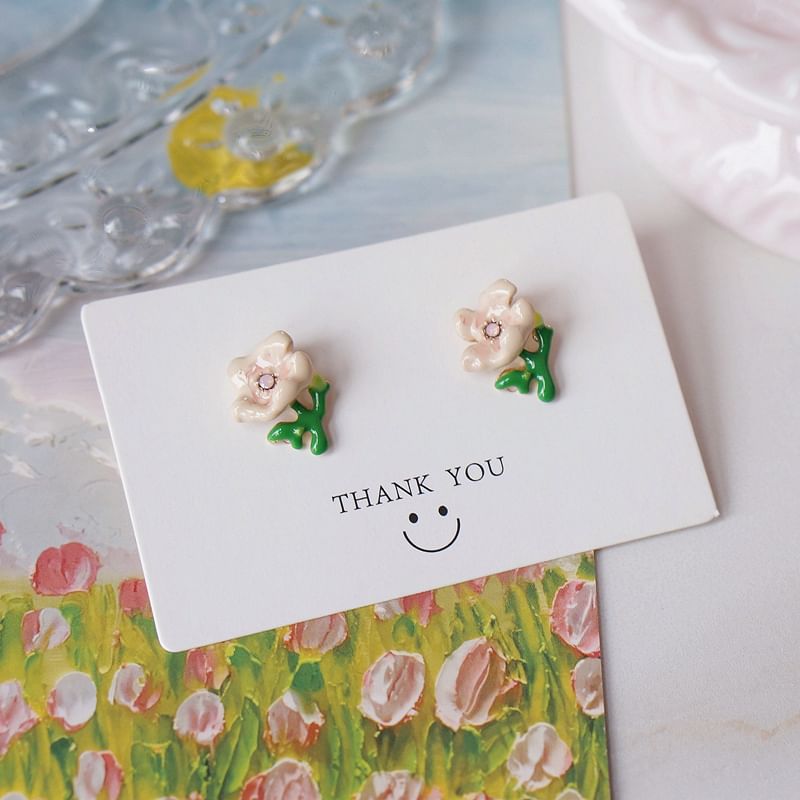 / Earring Butterfly Stud Alloy Floral