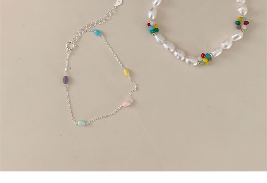 / Pearl Bead S925 Freshwater Silver Bracelet Sterling