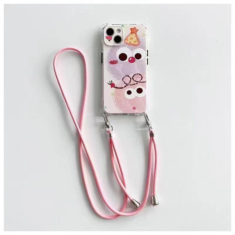/ Cartoon Phone Set Lanyard Case