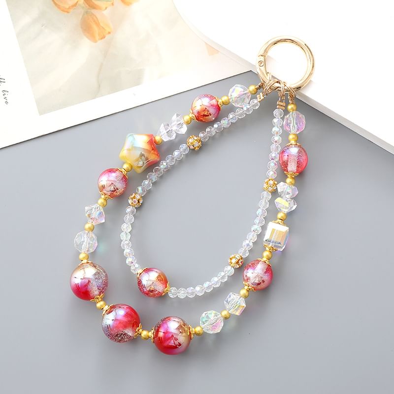 (Various Star Designs) Faux Strap Phone Bead Crystal Layered