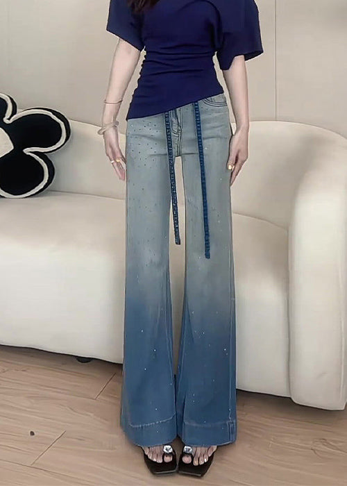 Color New Wide Fall Pants Gradient Zircon Denim Leg