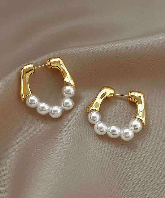 Design Pearl Original Alloy White Earrings Hoop