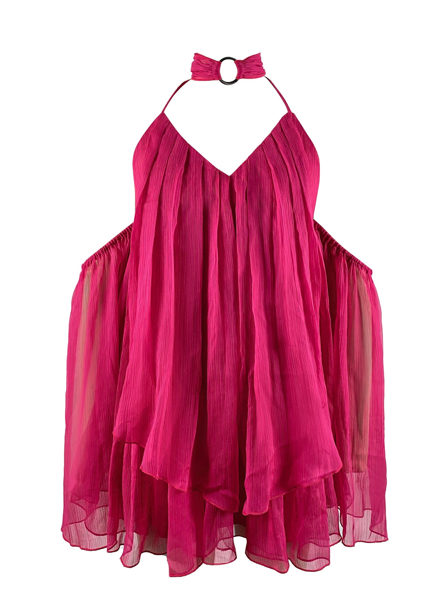 Sleeves Skirt Rose Flared Short V-Neck Sexy Backless