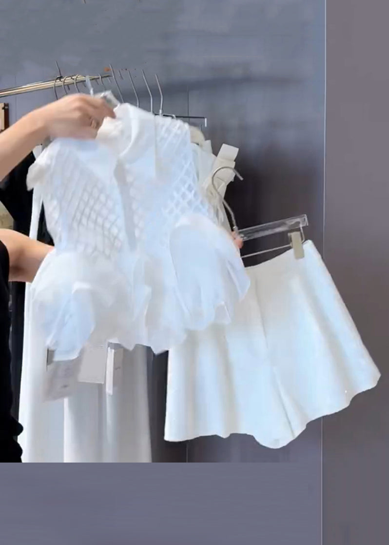 Shirts Cotton Two Peter Plaid And Stylish Collar Pan White Shorts