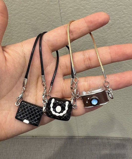 Alloy Camera Keychains Three-Piece Bag Black Set Unique