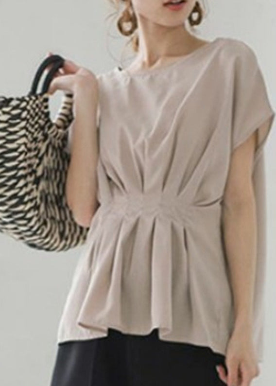 Tops Nude Tank Women Oversized Wrinkled Cotton Summer