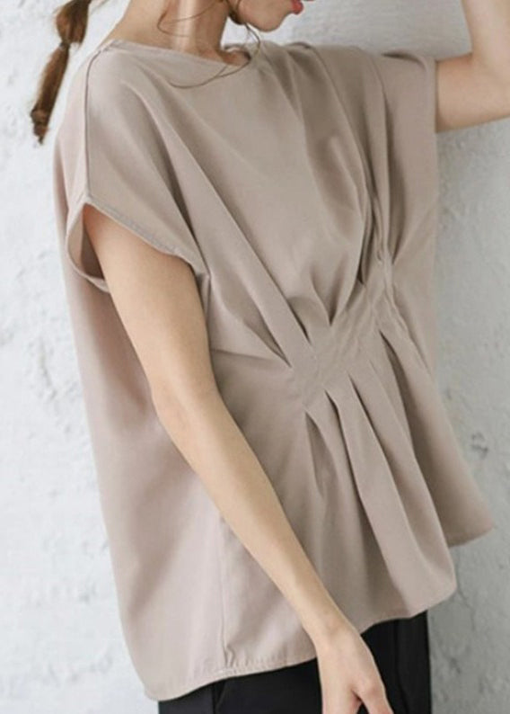 Tops Nude Tank Women Oversized Wrinkled Cotton Summer