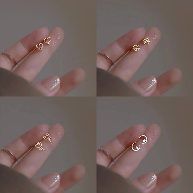 (Various Designs) Stud Silver Earring Sterling