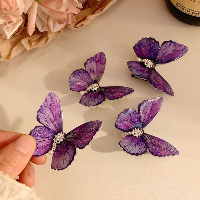 / Butterfly Set Clip Hair Rhinestone