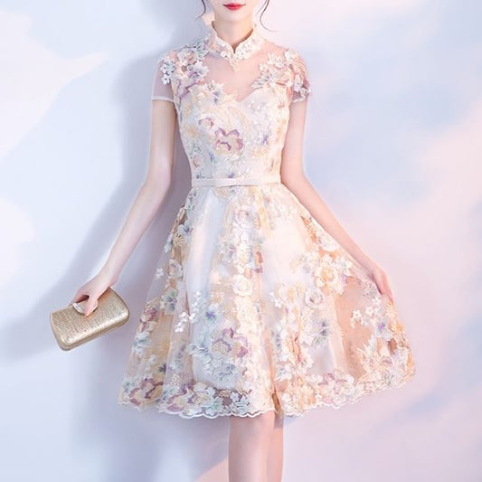 Floral Embroidered A-Line Qipao (Various Designs)