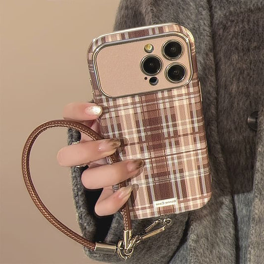 / Strap Phone Case Set Plaid