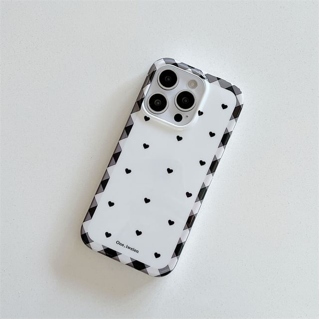 / Faux Case Phone Ring Set Pearl Heart Finger