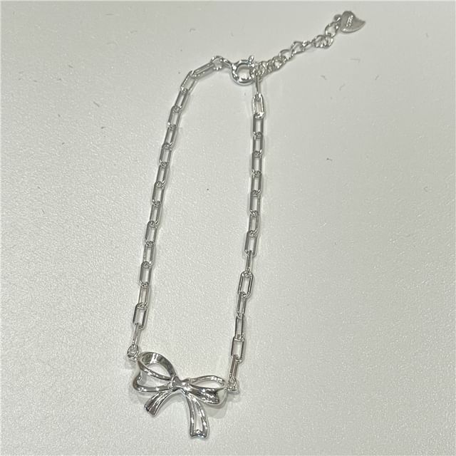 / Bracelet Beaded Bow 925 Pearl Sterling Silver Natural