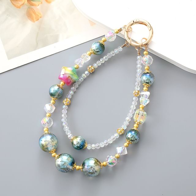 (Various Star Designs) Faux Strap Phone Bead Crystal Layered