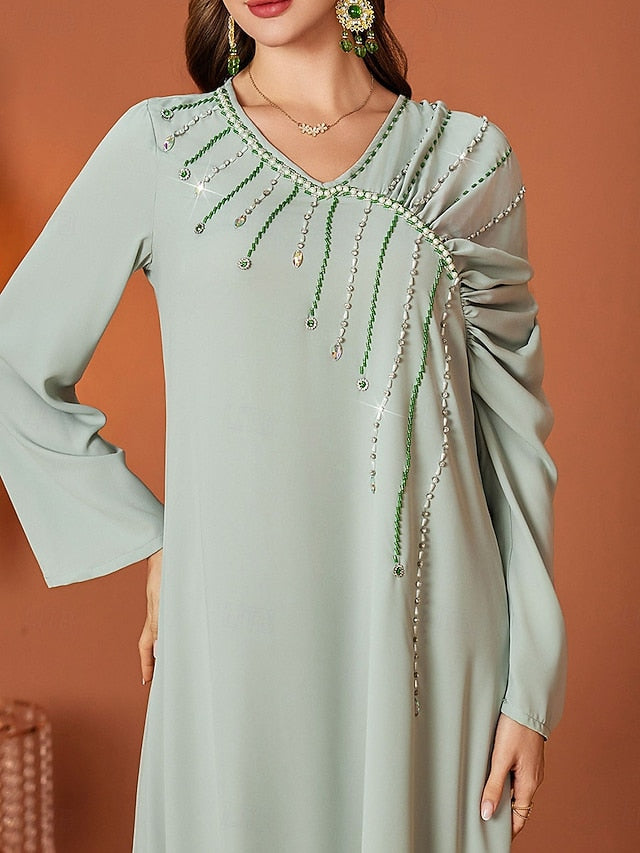 Neck Length V Bride Floor Dress of Elegant A-Line the Mother