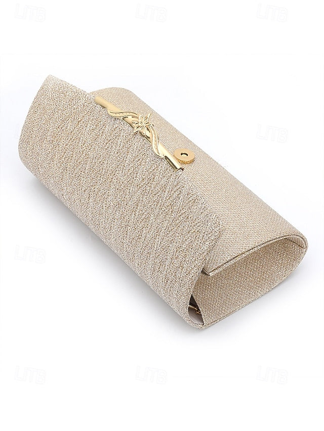 Evening Handbag Party - Women's Gold Glitter Clutch Elegant