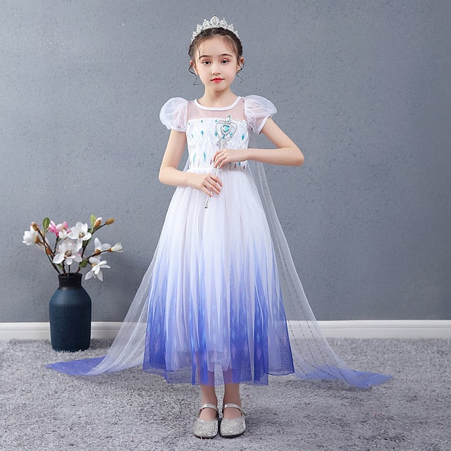 Girls' Elsa Movie Girl Princess Cosplay Flower Dress
