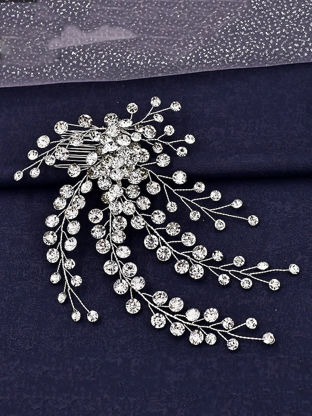 Accessory Elegant and Crystal Hair – Bridal Flower Rhinestone