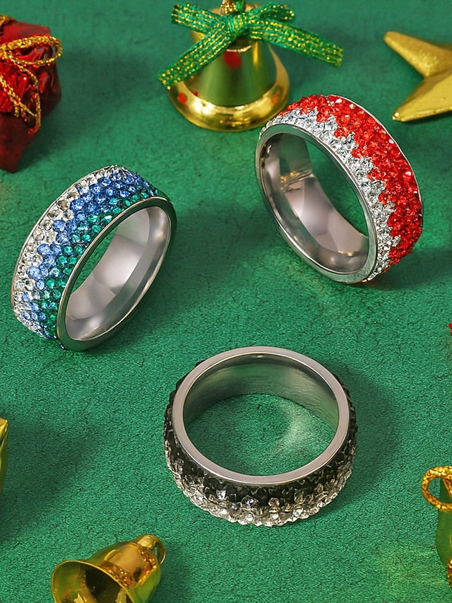 Steel Men's – Ring Red Stylish Christmas Stainless