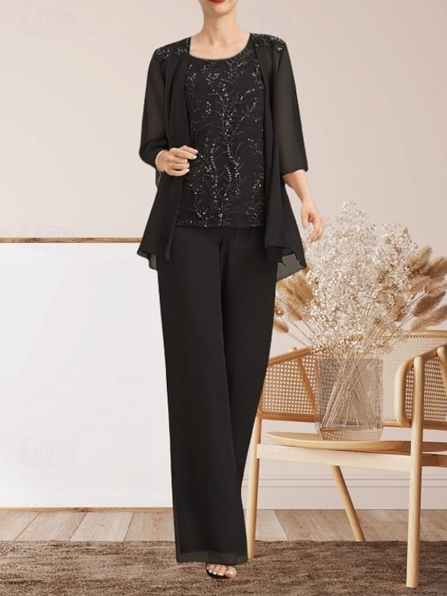 Piece Mother Guest the Pantsuit 3 Wedding Dress Bride of Elegant