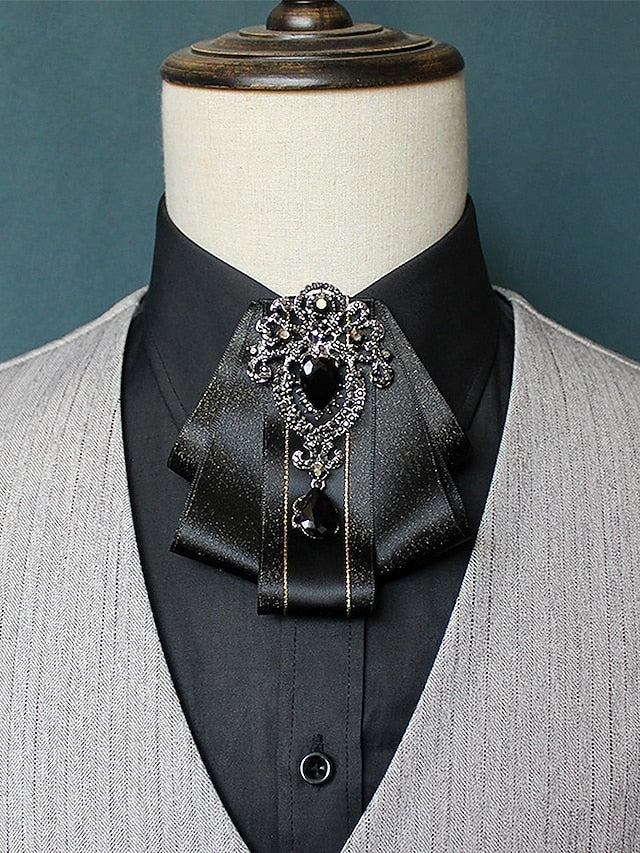 - Elegant Christmas Tie Diamond-Accent Satin Bow Men's