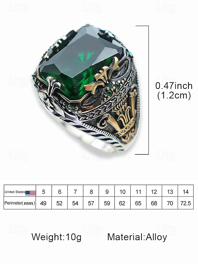 Gemstone Men's Alloy Ring