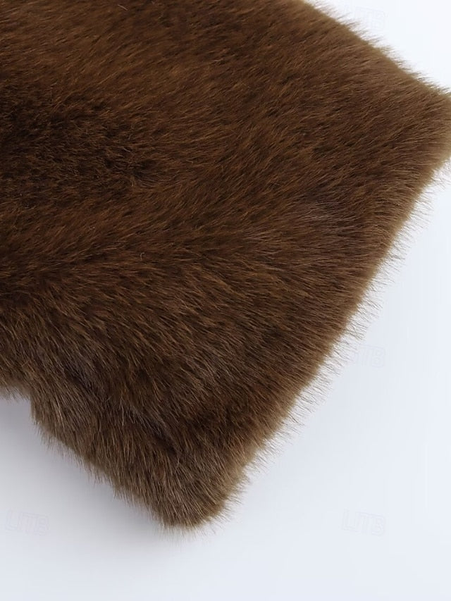 Fur Women's Comfortable Warm Teddy Coat Buttons Faux