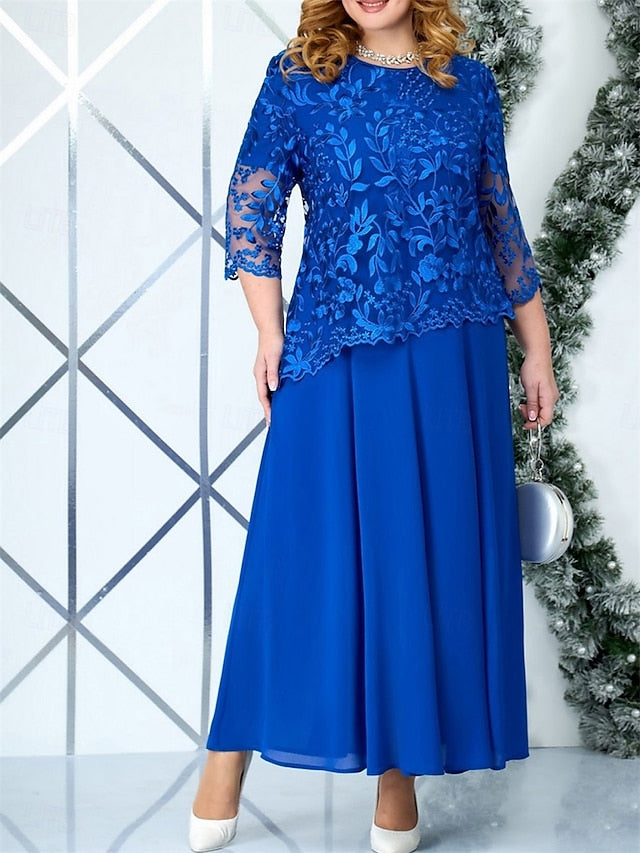 Curve Dress Elegant Plus of Bride Size A-Line Mother the