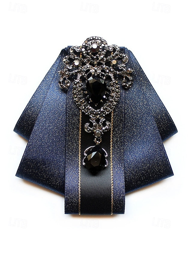- Elegant Christmas Tie Diamond-Accent Satin Bow Men's