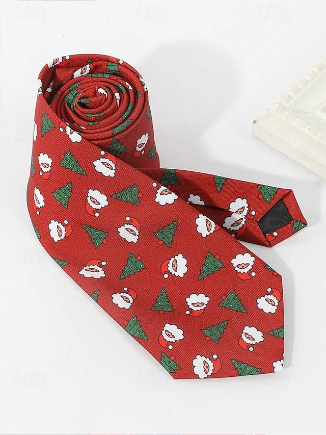 Silk Tie – Fun and Men's Tree Christmas Polyester Santa